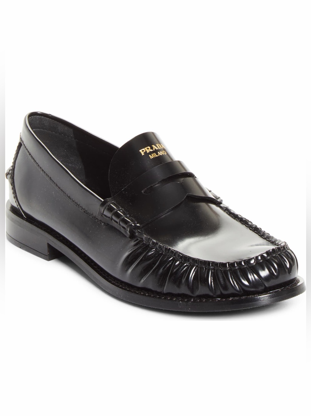 Authentic Prada Ruched Toe Penny Loafer In 38 Eu